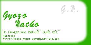 gyozo matko business card